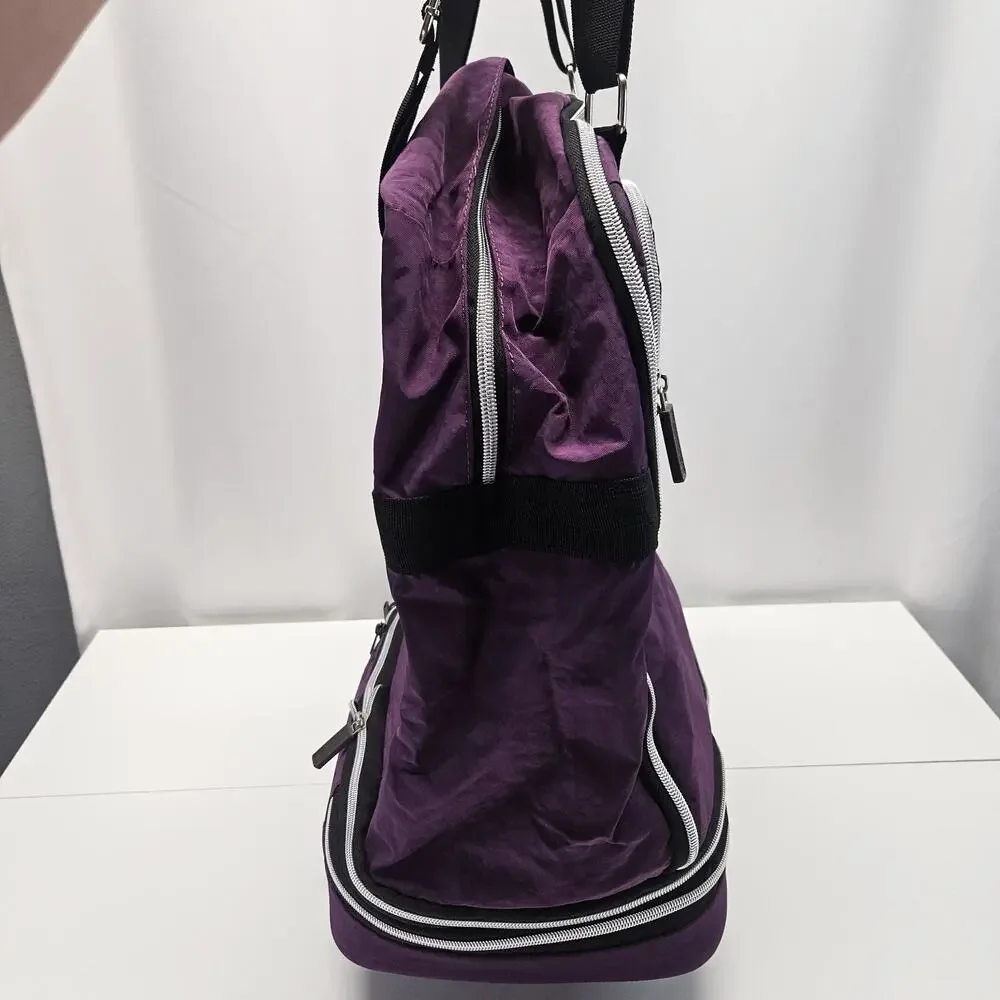 Biaggi Zipsak Folding Expandable Luggage Carry-On Roll Spinner Purple Nylon